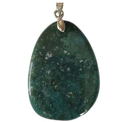 Pendentif héliotrope Inde A (pierre plate) - La Boite à Cailloux