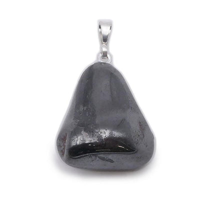 Pendentif hématite Chine A (pierre roulée) - La Boite à Cailloux