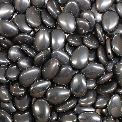 Pendentif Hématite Chine A (pierre trouée) + cordon - La Boite à Cailloux