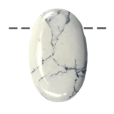 Zimbabwe A oval howlite pendant (holed stone) + cord