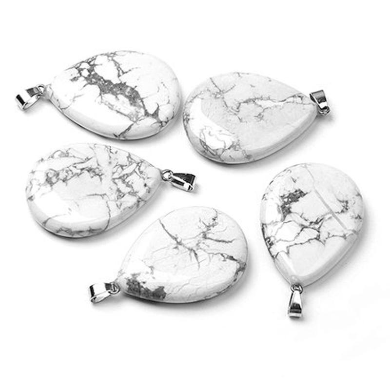 Pendentif howlite Zimbabwe A goutte - La Boite à Cailloux