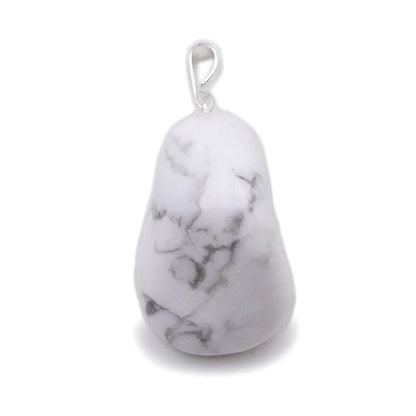 Pendentif howlite Zimbabwe A (pierre roulée) - La Boite à Cailloux