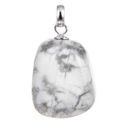 Zimbabwe howlite pendant A rolled stone 925 silver buckle