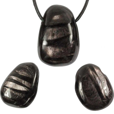 Pendentif hypersthène Canada A (pierre trouée) + cordon