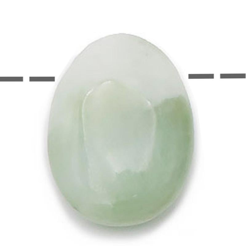 Pendentif jade de Birmanie A (pierre trouée) + cordon - La Boite à Cailloux