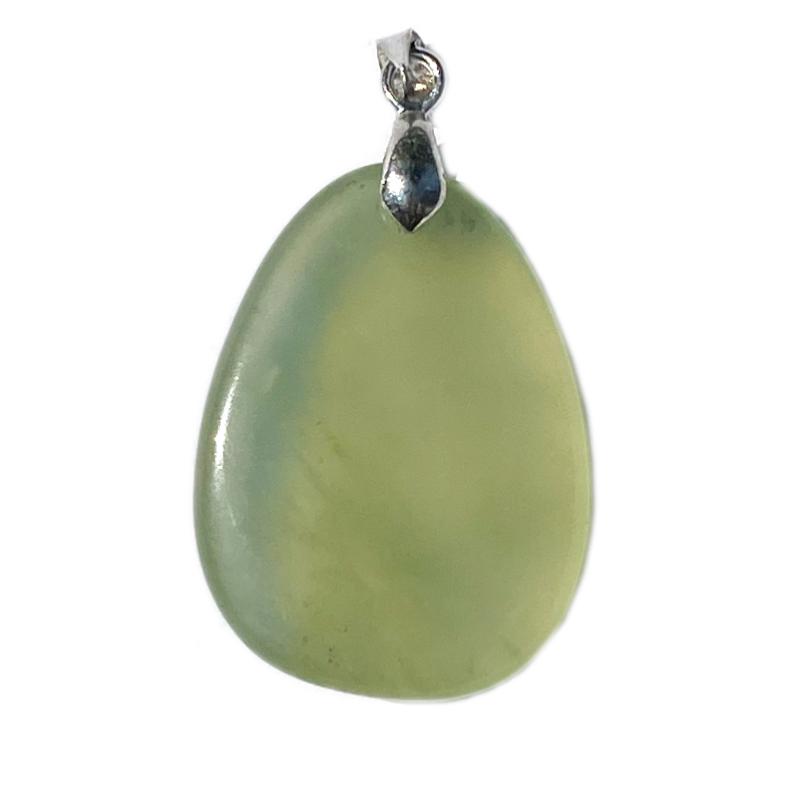 Pendentif jade de Chine A (pierre plate) - La Boite à Cailloux