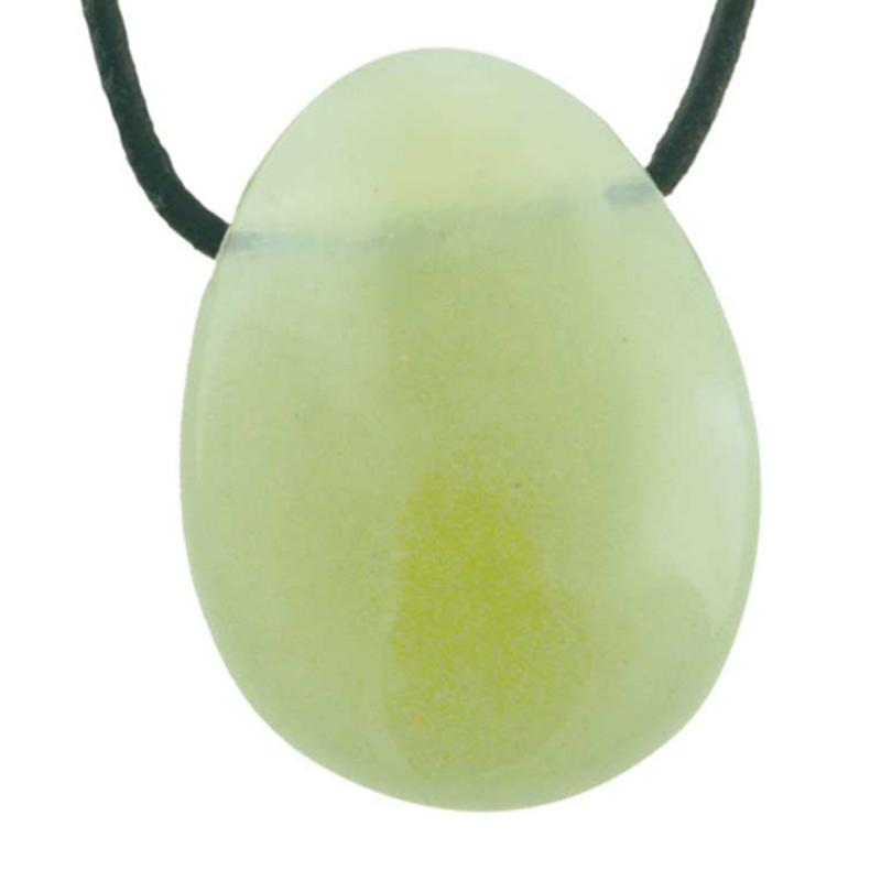 Pendentif jade de Chine A (pierre trouée) + cordon - La Boite à Cailloux