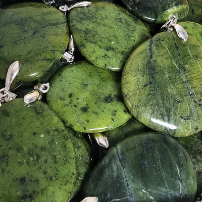Colgante de jade nefrita Canadá A (piedra plana)