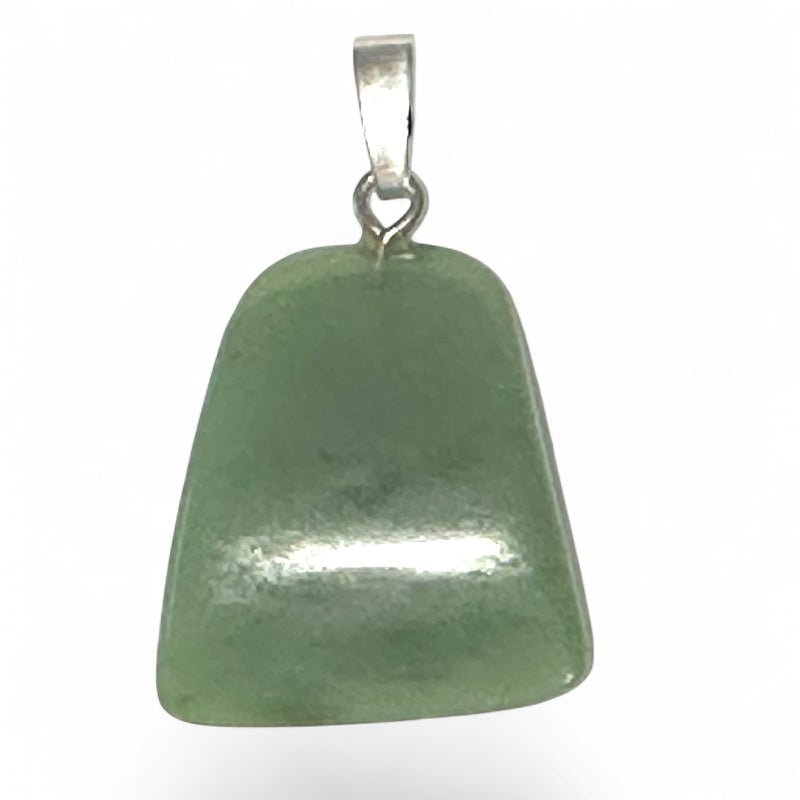 Pendentif jade néphrite Canada A pierre roulée boucle argent 925 - La Boite à Cailloux