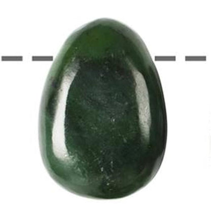 Pendentif jade néphrite Canada A (pierre trouée) + cordon - La Boite à Cailloux