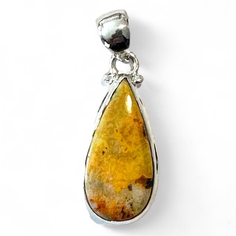 Pendentif Jaspe Bumble Bee (Eclipse) Indonésie AAA argent 925 - La Boite à Cailloux