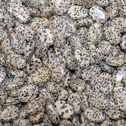 Pendentif jaspe dalmatien Mexique A (pierre trouée) + cordon - La Boite à Cailloux