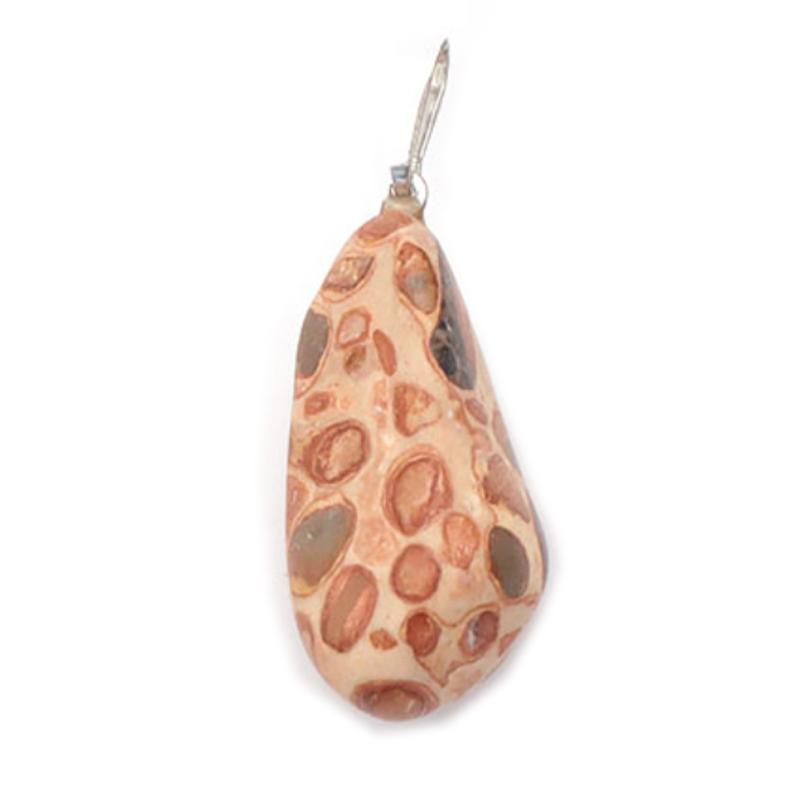 Pendentif jaspe léopard Afrique du Sud A (pierre roulée) - La Boite à Cailloux