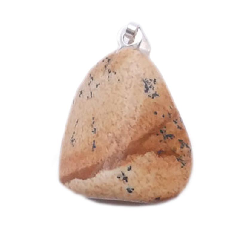 Pendentif jaspe paysage Namibie AB (pierre roulée) - La Boite à Cailloux