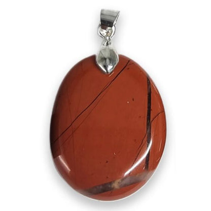 Pendentif jaspe rouge Afrique du Sud A (pierre plate) - La Boite à Cailloux