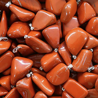 Pendentif jaspe rouge Afrique du Sud A (pierre roulée) - La Boite à Cailloux