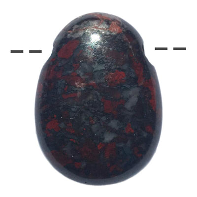 Colgante jaspe sangre de Sudáfrica A (piedra perforada) + cordón