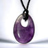 Pendentif "Joie" fluorine violette Chine AB 35mm + cordon - La Boite à Cailloux