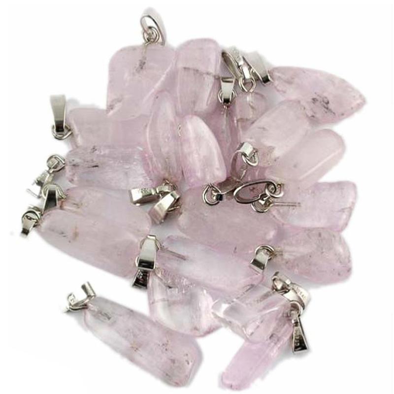 Pendentif kunzite Brésil AA argent 925 - La Boite à Cailloux