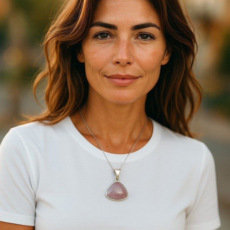 Pendentif kunzite Brésil AA argent 925 - La Boite à Cailloux