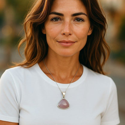 Pendentif kunzite Brésil AA argent 925 - La Boite à Cailloux