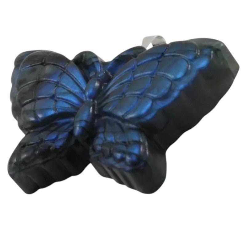 Pendentif labradorite bleue Madagascar AA+ (papillon) - La Boite à Cailloux