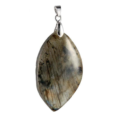 Labradorite Multicolored Leaf Pendant Madagascar A