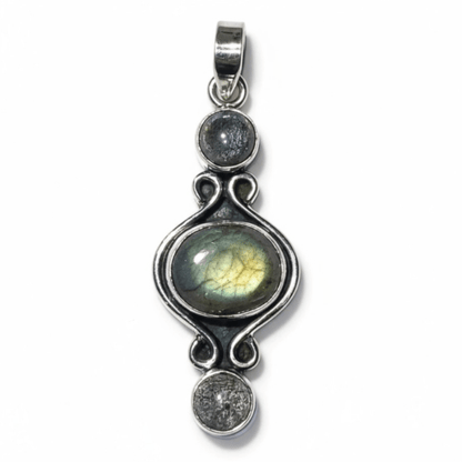 Pendentif labradorite Madagascar AA argent 925 - La Boite à Cailloux