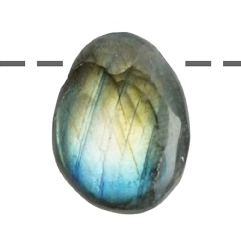 Pendentif labradorite Madagascar AA (pierre trouée) + cordon - La Boite à Cailloux