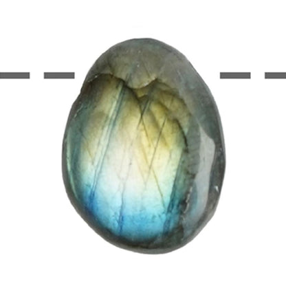 Pendentif labradorite Madagascar AA (pierre trouée) + cordon - La Boite à Cailloux
