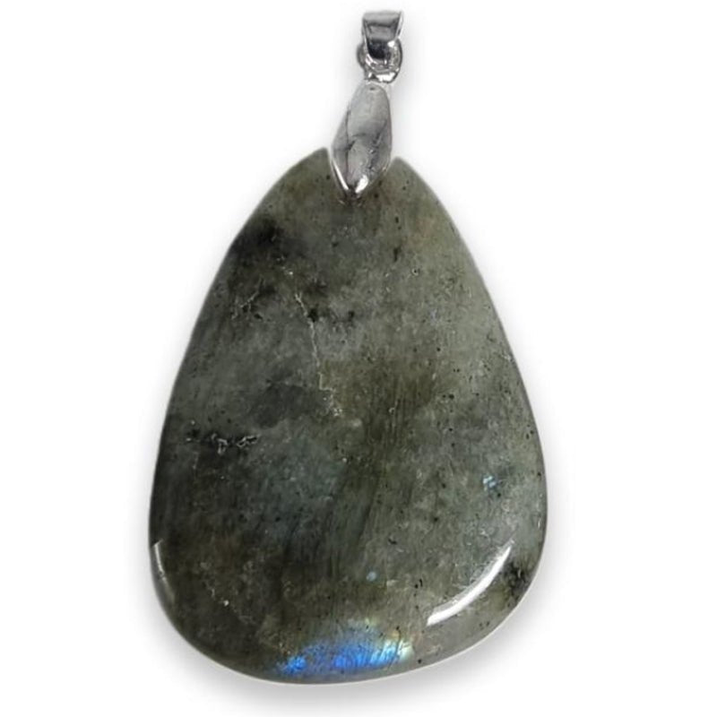 Pendentif labradorite Madagascar AB (pierre plate) - La Boite à Cailloux