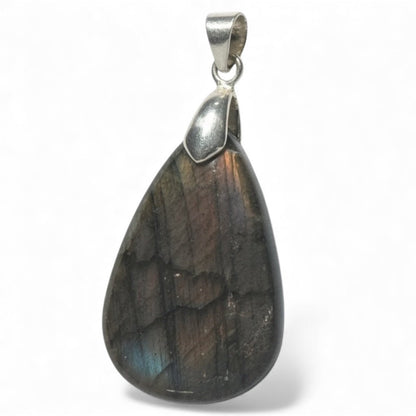 Pendentif labradorite violette Madagascar AA+ - La Boite à Cailloux