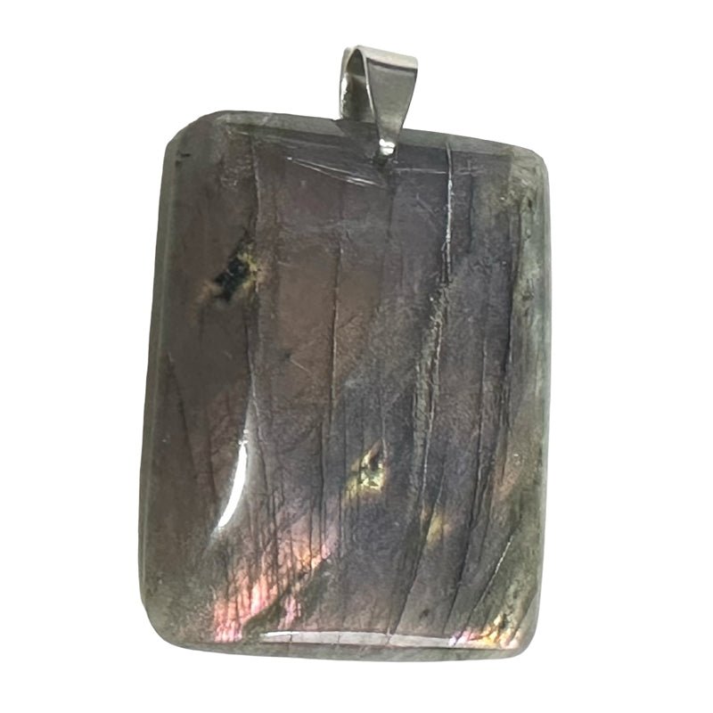 Pendentif labradorite violette Madagascar AA+ rectangle 35 - 45mm - La Boite à Cailloux