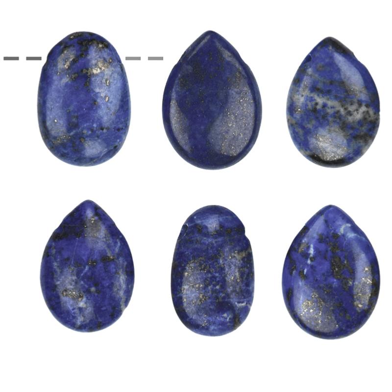 Pendentif lapis lazuli Afghanistan AA (pierre trouée) + Cordon - La Boite à Cailloux