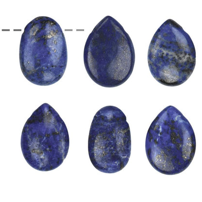 Pendentif lapis lazuli Afghanistan AA (pierre trouée) + Cordon - La Boite à Cailloux