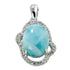 Pendentif larimar et topaze Rep. Dominicaine AA argent 925 - La Boite à Cailloux
