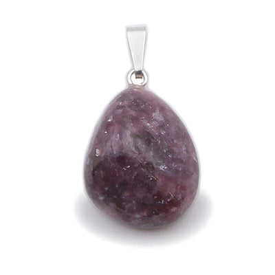 Pendentif lépidolite Madagascar A+ (pierre roulée)