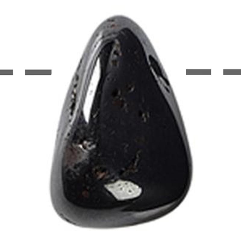 Pendentif magnétite Brésil A (pierre trouée) + cordon - La Boite à Cailloux
