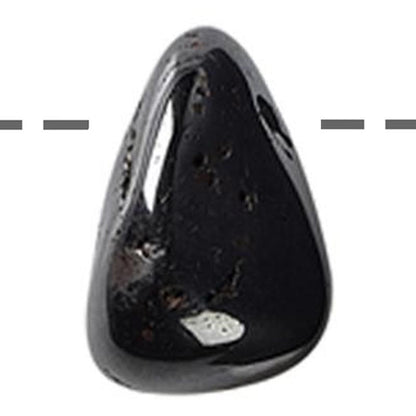 Pendentif magnétite Brésil A (pierre trouée) + cordon - La Boite à Cailloux