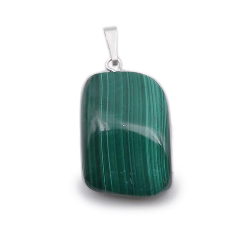 Pendentif malachite Congo A (pierre roulée) - La Boite à Cailloux