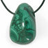 Pendentif malachite Congo AA (pierre trouée) + cordon - La Boite à Cailloux