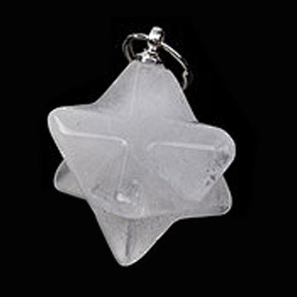 Pendentif Merkaba cristal de roche - La Boite à Cailloux
