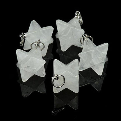 Pendentif Merkaba cristal de roche - La Boite à Cailloux