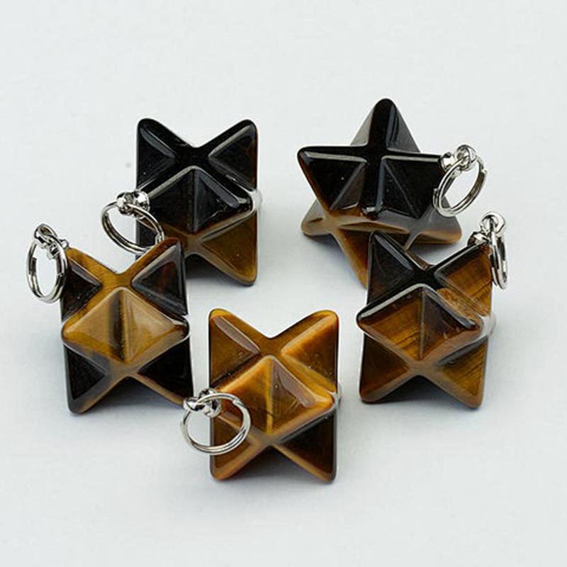 Pendentif Merkaba oeil de tigre Afrique du Sud A - La Boite à Cailloux
