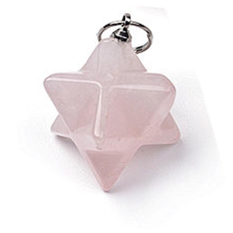 Pendentif Merkaba quartz rose Brésil A - La Boite à Cailloux
