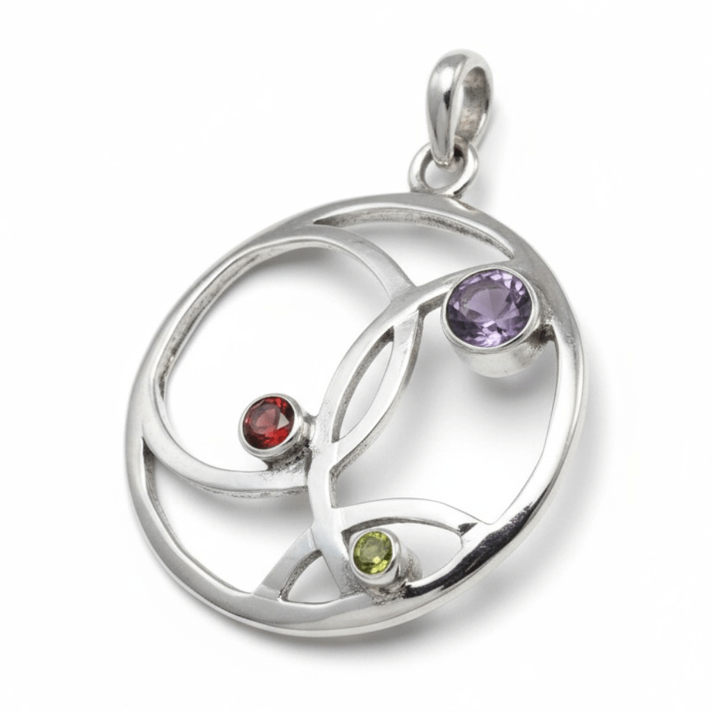 Pendentif Multipierres AA argent 925 - La Boite à Cailloux