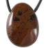 Pendentif obsidienne acajou Mexique A (pierre trouée) + cordon - La Boite à Cailloux