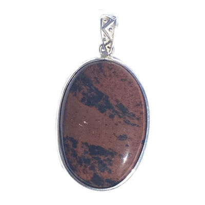 Colgante obsidiana caoba México AA plata 925