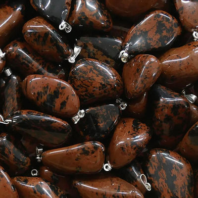 Colgante de obsidiana caoba México AB (piedra laminada)