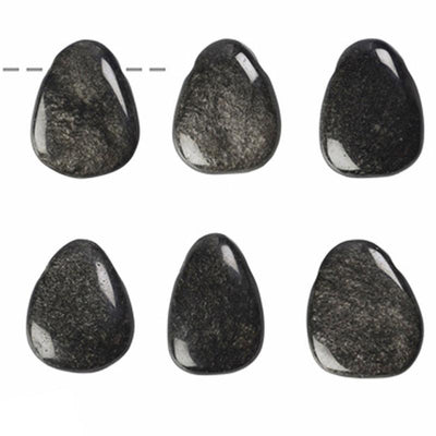 Colgante obsidiana plata México A (piedra perforada) + cordón